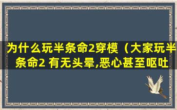 为什么玩半条命2穿模（大家玩半条命2 有无头晕,恶心甚至呕吐经历）